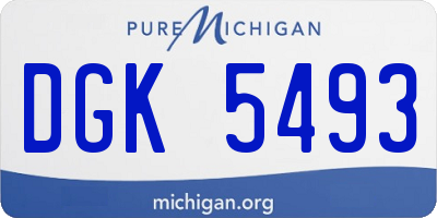 MI license plate DGK5493