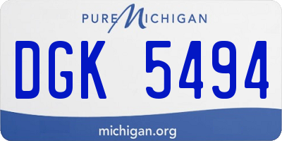 MI license plate DGK5494