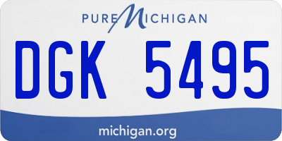 MI license plate DGK5495