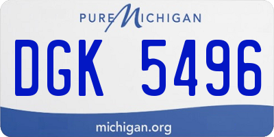 MI license plate DGK5496