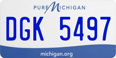 MI license plate DGK5497