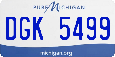 MI license plate DGK5499