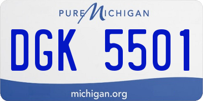MI license plate DGK5501