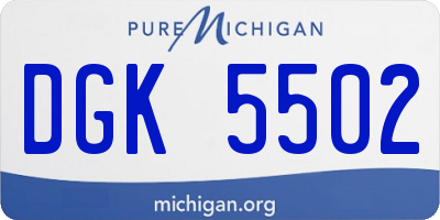 MI license plate DGK5502