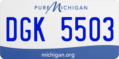 MI license plate DGK5503
