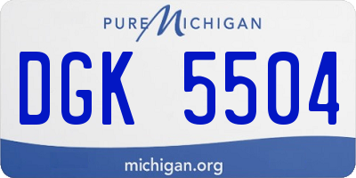 MI license plate DGK5504