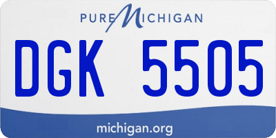 MI license plate DGK5505