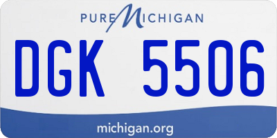 MI license plate DGK5506