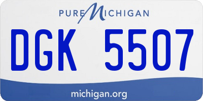 MI license plate DGK5507