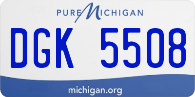 MI license plate DGK5508