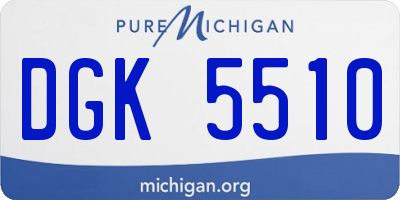 MI license plate DGK5510