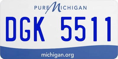 MI license plate DGK5511