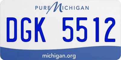 MI license plate DGK5512