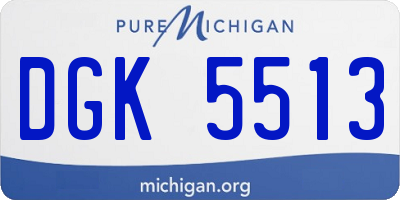 MI license plate DGK5513