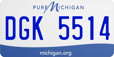 MI license plate DGK5514