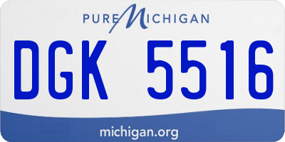 MI license plate DGK5516