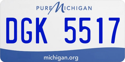 MI license plate DGK5517