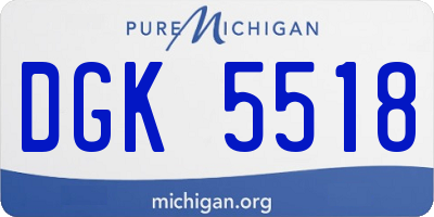 MI license plate DGK5518