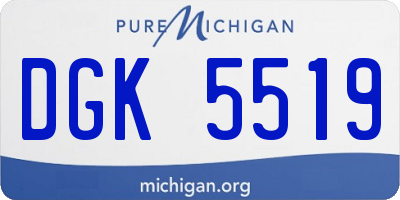 MI license plate DGK5519