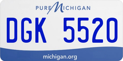 MI license plate DGK5520