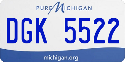 MI license plate DGK5522