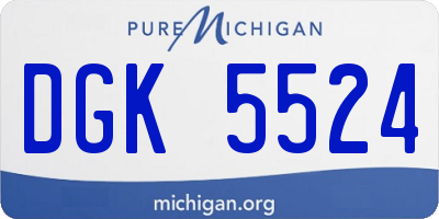 MI license plate DGK5524