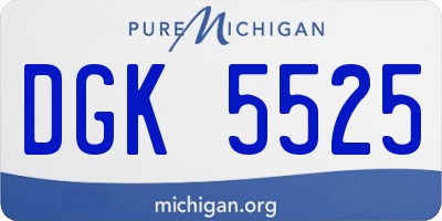 MI license plate DGK5525