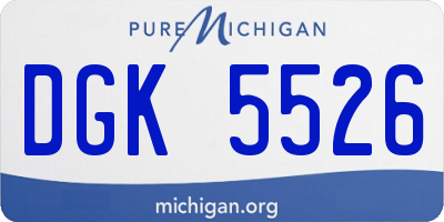MI license plate DGK5526