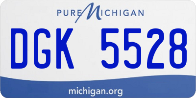 MI license plate DGK5528