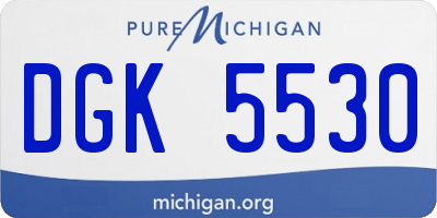 MI license plate DGK5530