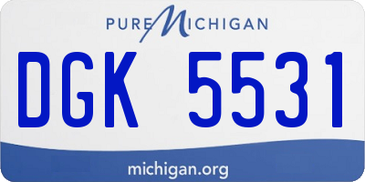 MI license plate DGK5531