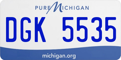 MI license plate DGK5535
