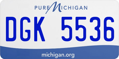 MI license plate DGK5536