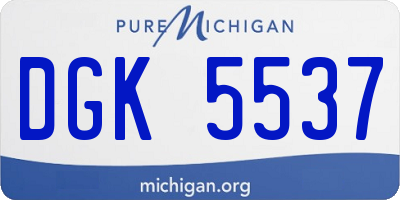 MI license plate DGK5537