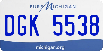 MI license plate DGK5538