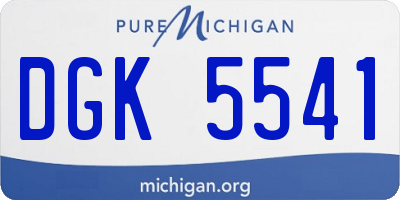 MI license plate DGK5541