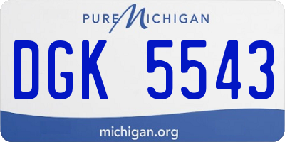 MI license plate DGK5543