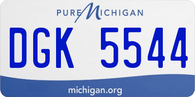 MI license plate DGK5544