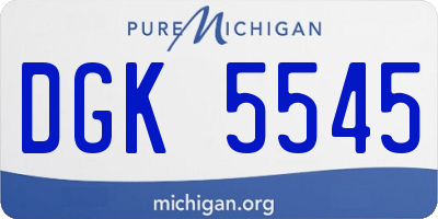 MI license plate DGK5545