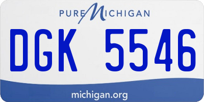 MI license plate DGK5546