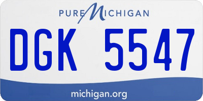 MI license plate DGK5547