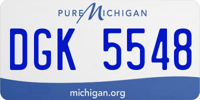 MI license plate DGK5548