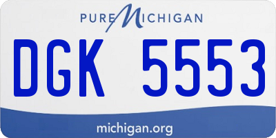 MI license plate DGK5553