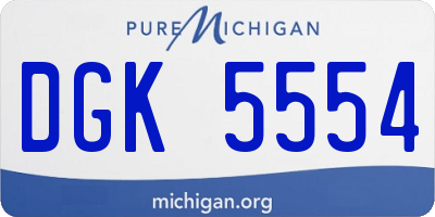 MI license plate DGK5554