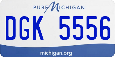 MI license plate DGK5556