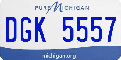 MI license plate DGK5557