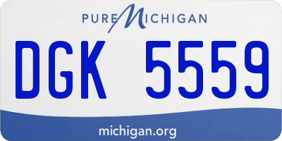 MI license plate DGK5559