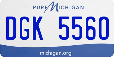 MI license plate DGK5560