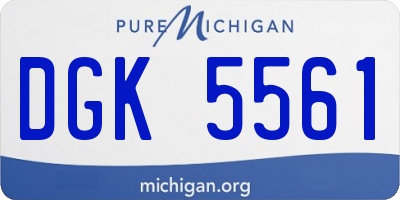 MI license plate DGK5561