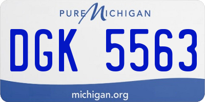 MI license plate DGK5563